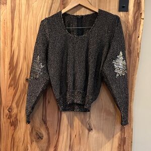 Vintage Black and Gold shimmery  Sweater